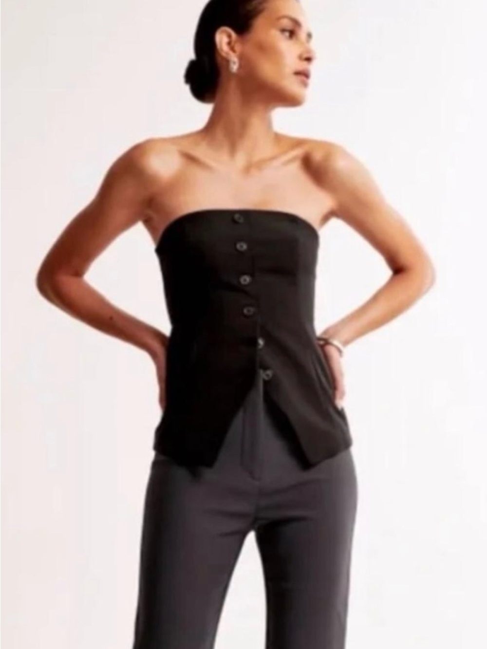 NWOT Abercrombie linen blend strapless vest 
Large